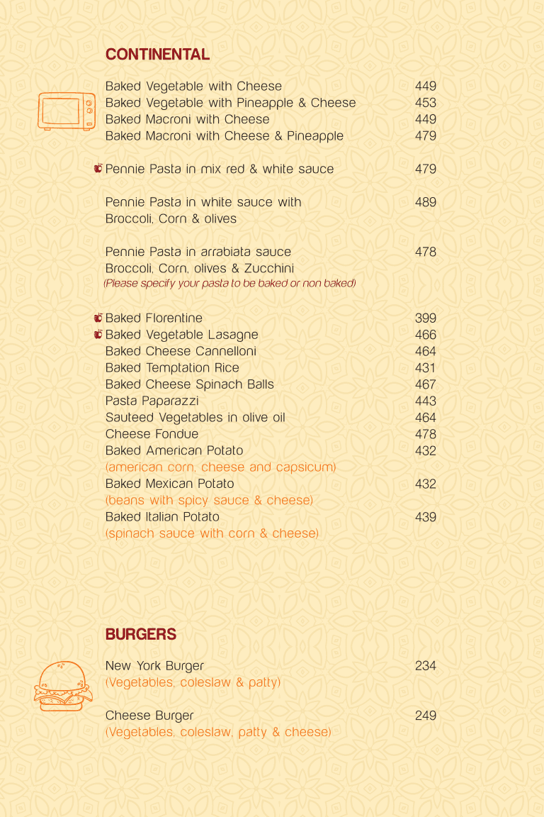 Temptations Menu | Temptations Rajkot | Temptations Restaurant